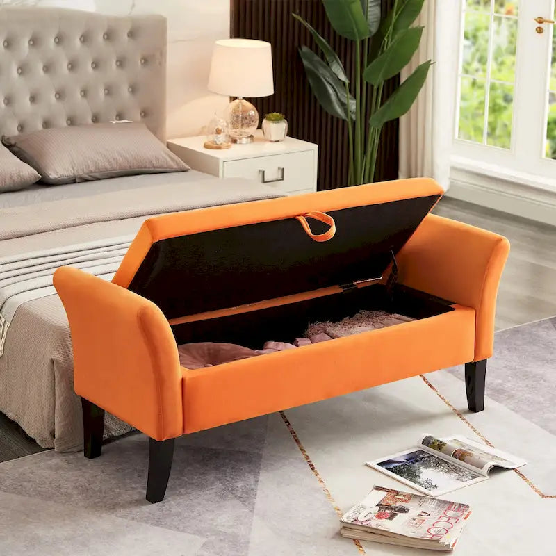 51.5 Velvet Bench with Storage