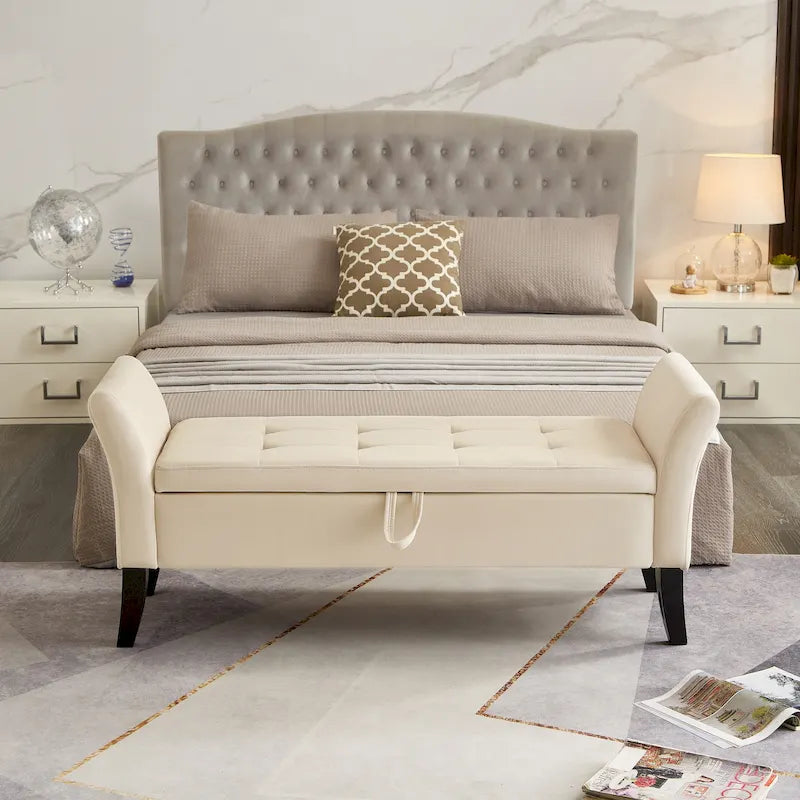 51.5 Velvet Bench with Storage