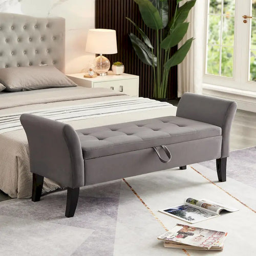 51.5 Velvet Bench with Storage