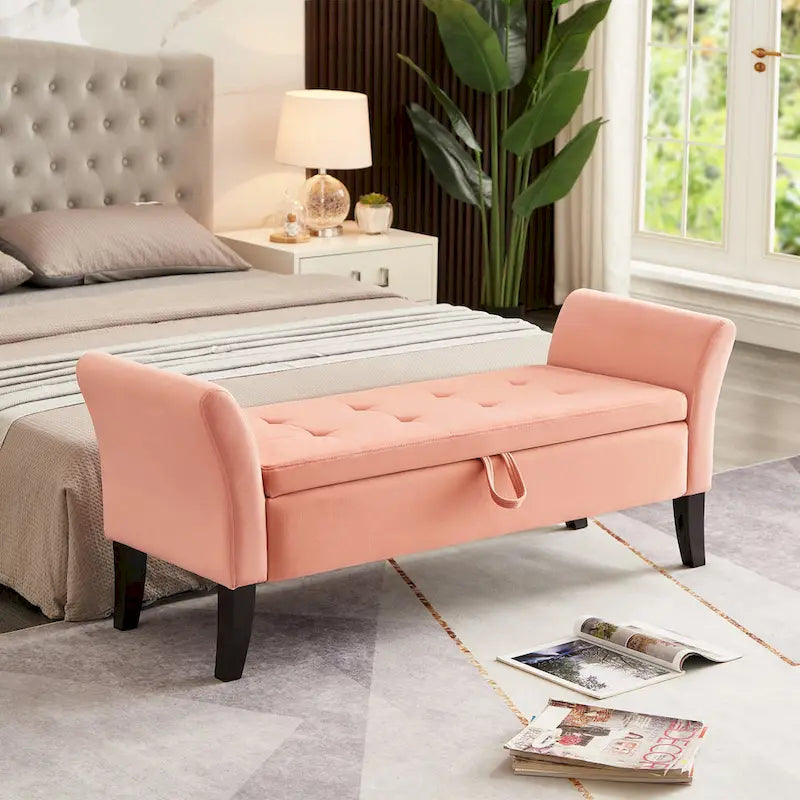 51.5 Velvet Bench with Storage