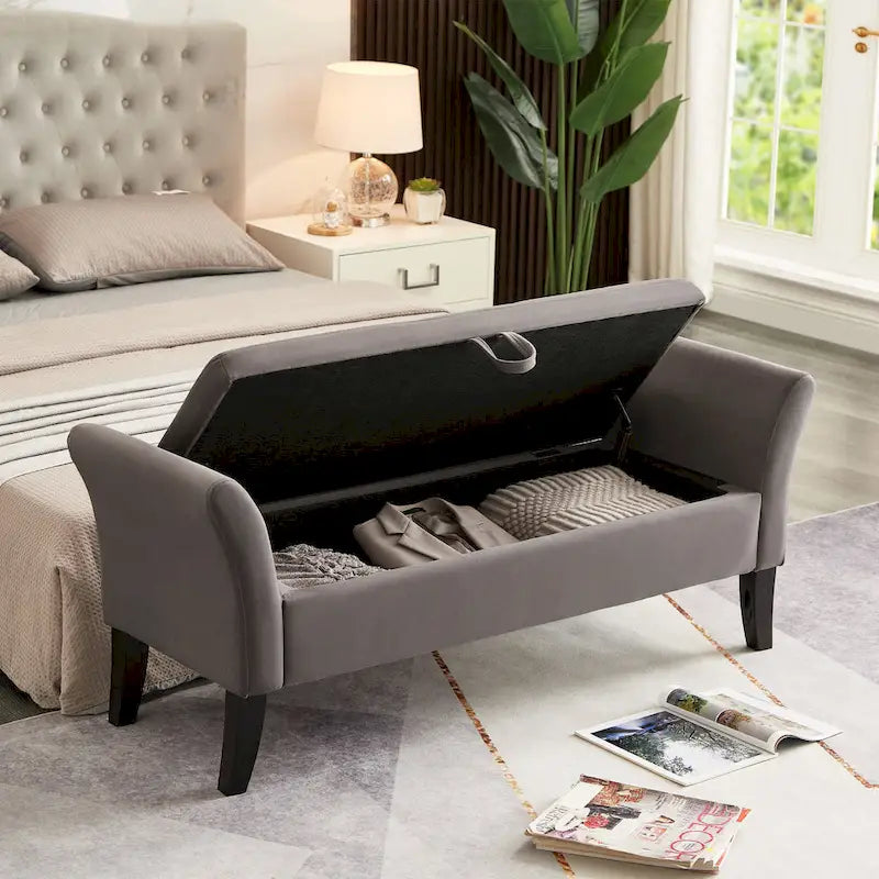 51.5 Velvet Bench with Storage