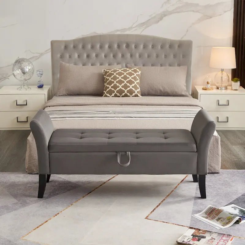 51.5 Velvet Bench with Storage