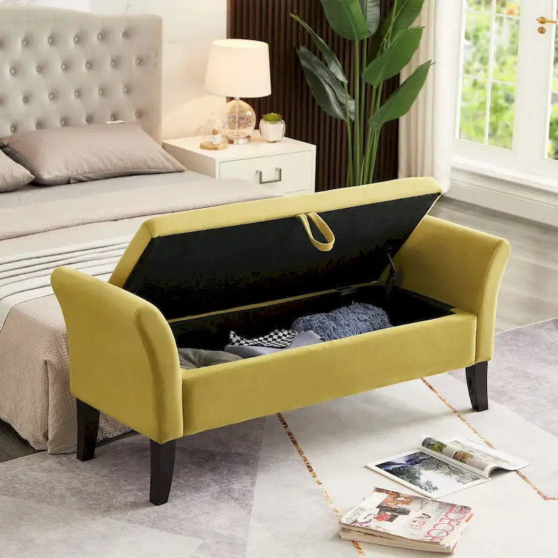 51.5 Velvet Bench with Storage