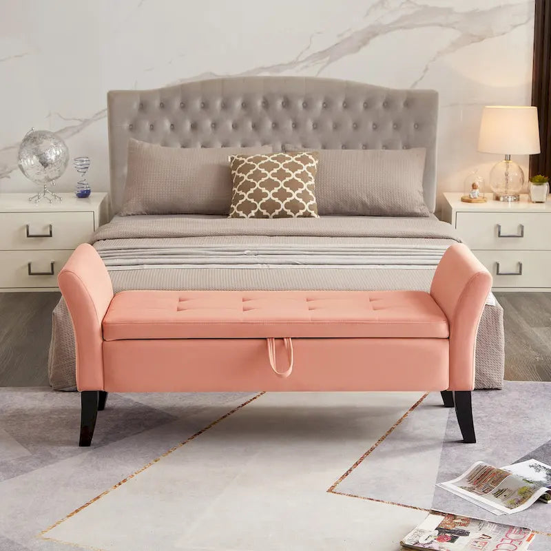 51.5 Velvet Bench with Storage
