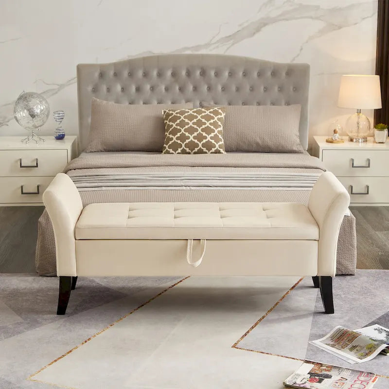 51.5 Velvet Bench with Storage
