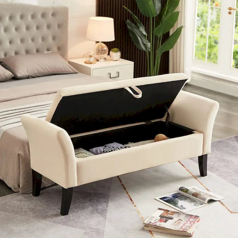 51.5 Velvet Bench with Storage