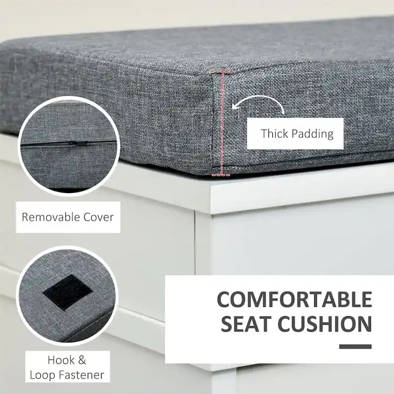 Modern Shoe Rack Bench with Drawers and Adjustable Shelf