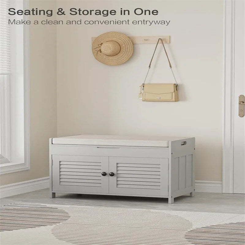 Shoe Storage Bench - 15.94D x 28.35W x 17.87H