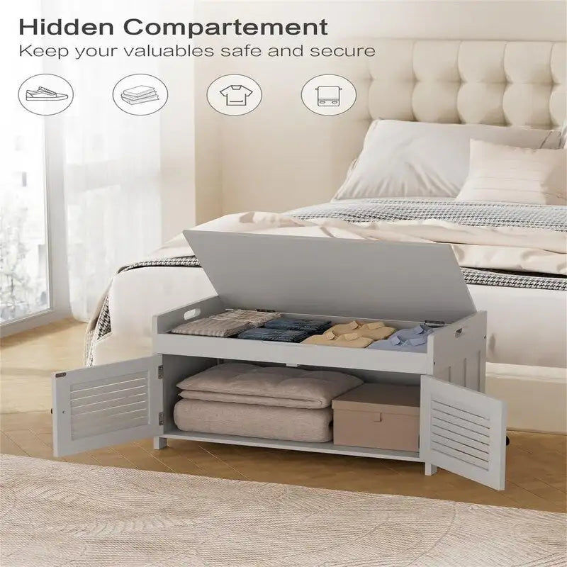 Shoe Storage Bench - 15.94D x 28.35W x 17.87H