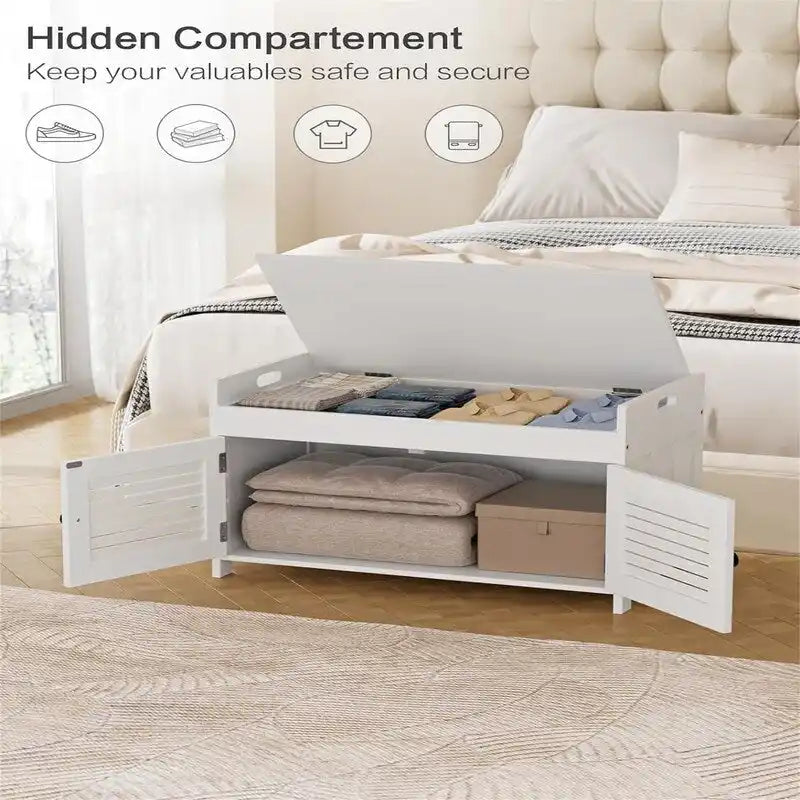 Shoe Storage Bench - 15.94D x 28.35W x 17.87H