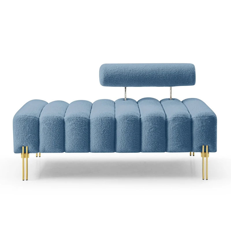 53.2 Width Modern End of Bed Bench Fabric Upholstered 2 Seater Sofa Couch Entryway Ottoman Bench