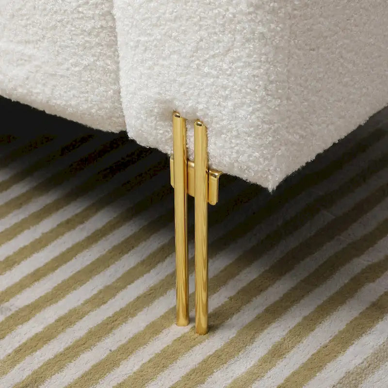 53.2 Width Modern End of Bed Bench Fabric Upholstered 2 Seater Sofa Couch Entryway Ottoman Bench