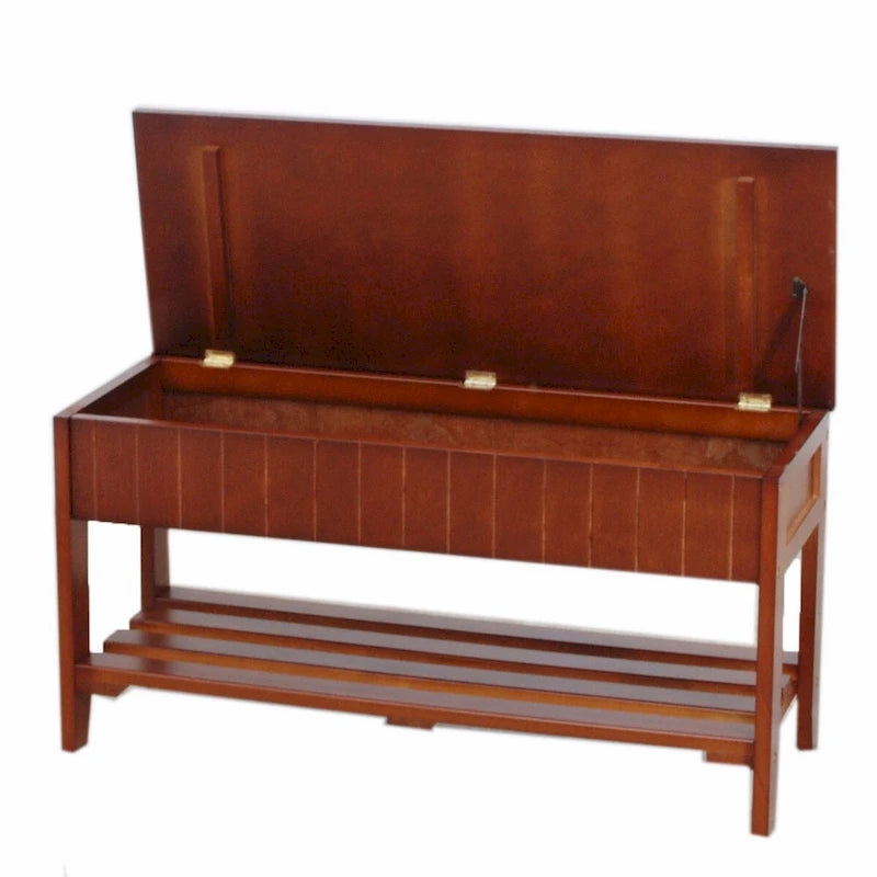 Solid Wood Shoe Bench with Storage