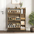 Shoe Cabinet with 3 Flip Drawers & Open Shelves,Modern Entryway Shoe Storage Cabinet Slim, Narrow Hidden Shoe Rack