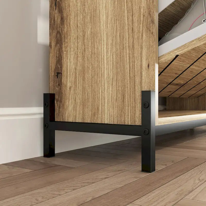 Shoe Cabinet with 3 Flip Drawers & Open Shelves,Modern Entryway Shoe Storage Cabinet Slim, Narrow Hidden Shoe Rack