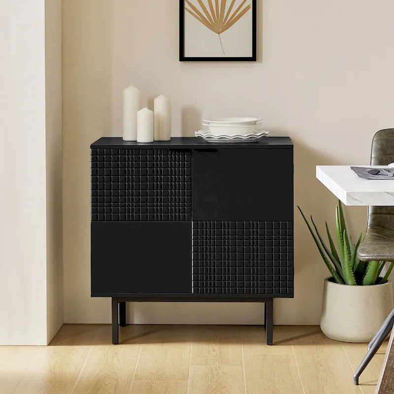 Arnold Modern 30Tall 2 Door Accent Cabinet with Metal Leg by HULALA HOME