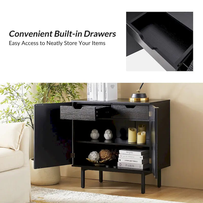 Arnold Modern 30Tall 2 Door Accent Cabinet with Metal Leg by HULALA HOME