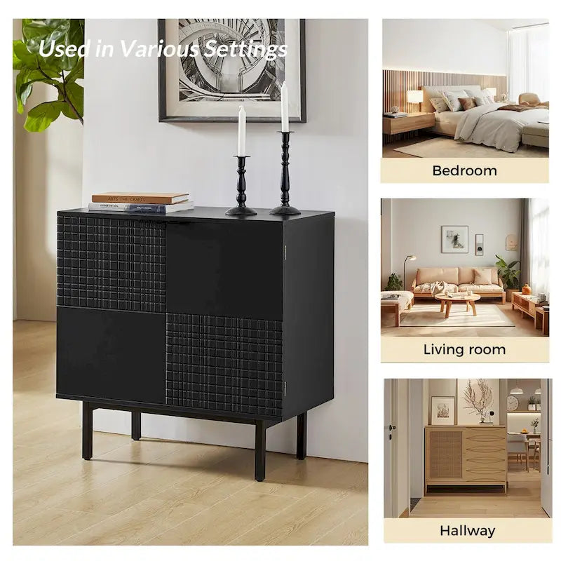 Arnold Modern 30Tall 2 Door Accent Cabinet with Metal Leg by HULALA HOME