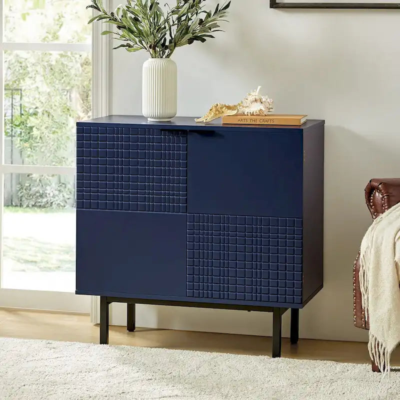 Arnold Modern 30Tall 2 Door Accent Cabinet with Metal Leg by HULALA HOME