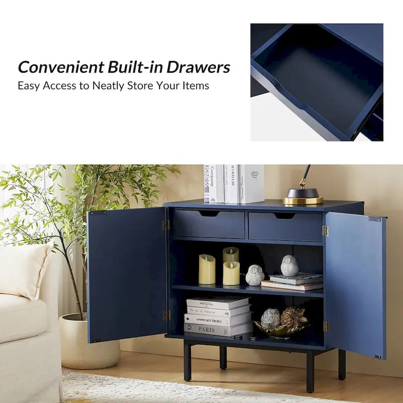 Arnold Modern 30Tall 2 Door Accent Cabinet with Metal Leg by HULALA HOME