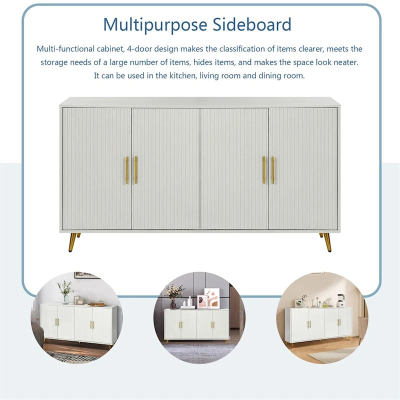 Sideboard Storage Cabinet & Adjustable Shelves for Living Room Bedroom