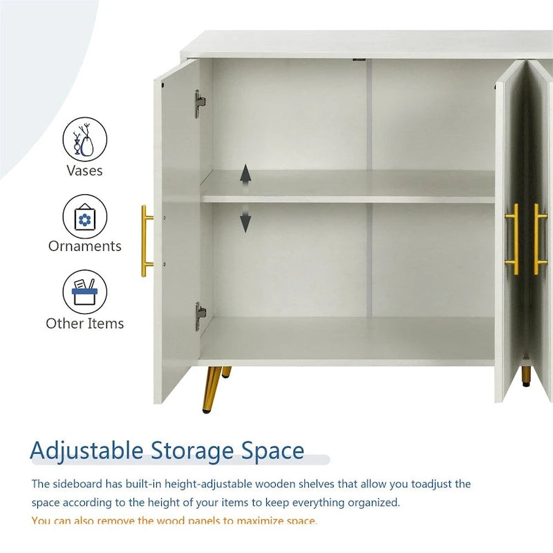 Sideboard Storage Cabinet & Adjustable Shelves for Living Room Bedroom