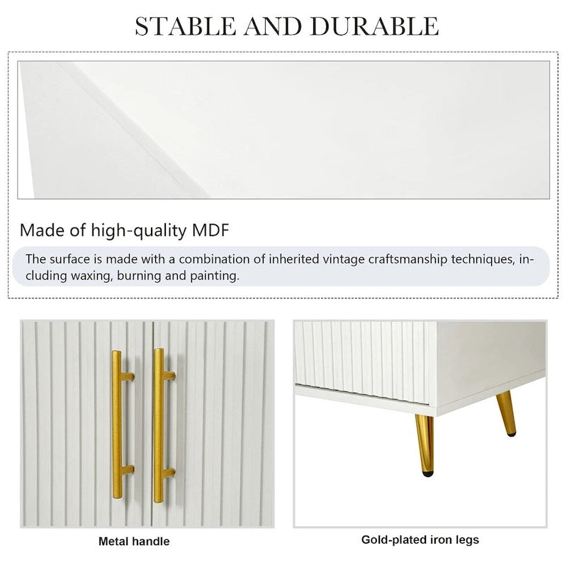 Sideboard Storage Cabinet & Adjustable Shelves for Living Room Bedroom