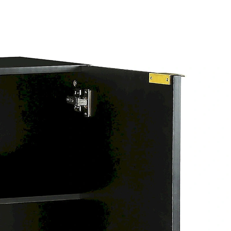 Modern Minimalist Horizontal Sideboard with Gold Metal Legs and Handles