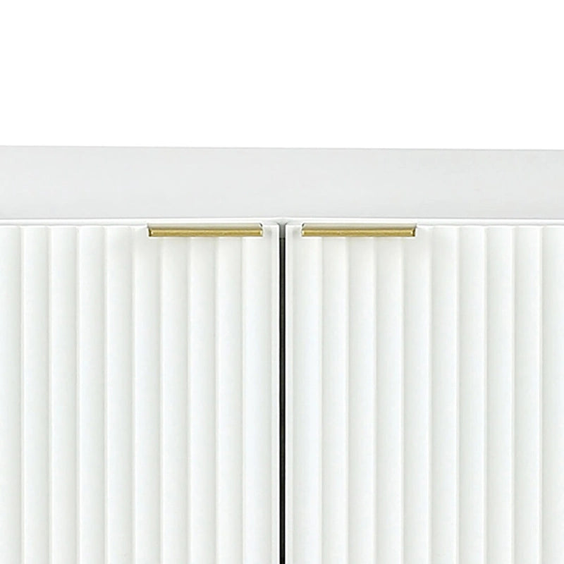 Modern Minimalist Horizontal Sideboard with Gold Metal Legs and Handles