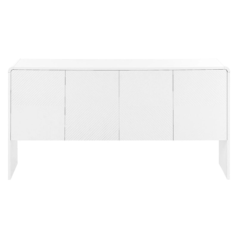 60 Large Storage Cabinet Minimalist Space with 4 Doors Buffet/Sideboard