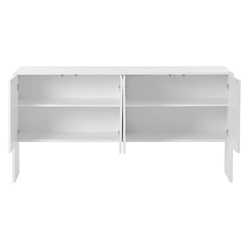 60 Large Storage Cabinet Minimalist Space with 4 Doors Buffet/Sideboard