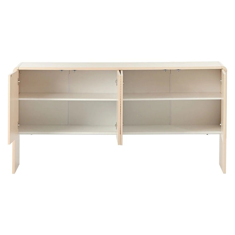 60 Large Storage Cabinet Minimalist Space with 4 Doors Buffet/Sideboard