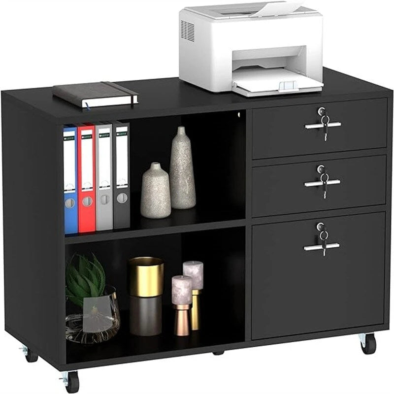 Wood File Cabinet 3 Drawer - 15.6D x 35W x 25.6H