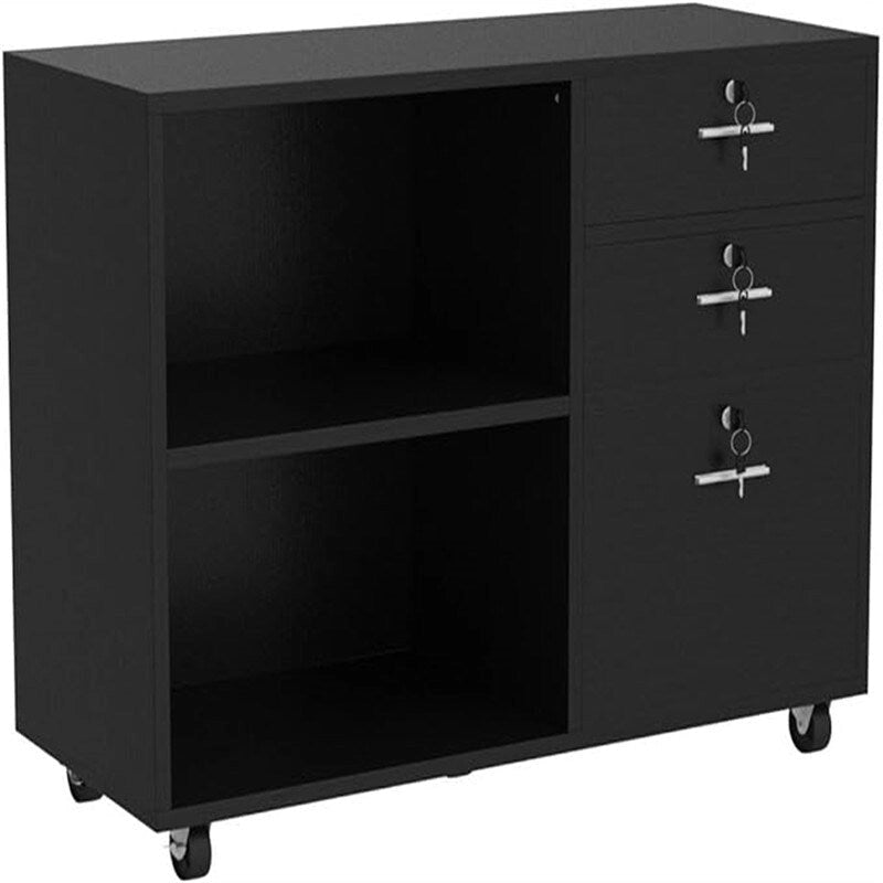 Wood File Cabinet 3 Drawer - 15.6D x 35W x 25.6H