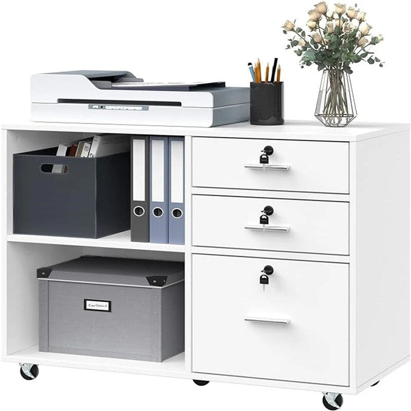 Wood File Cabinet 3 Drawer - 15.6D x 35W x 25.6H