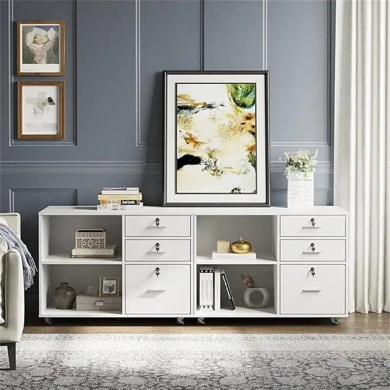 Wood File Cabinet 3 Drawer - 15.6D x 35W x 25.6H