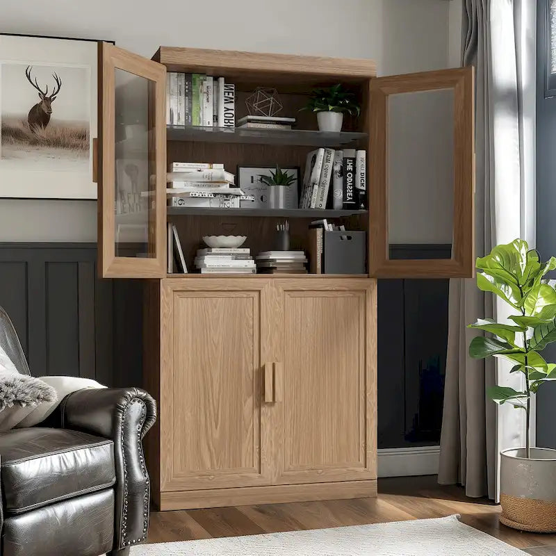 Storage Cabinet with Double Doors and Shelves 31
