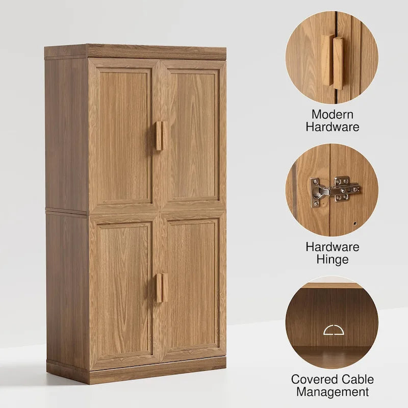 Storage Cabinet with Double Doors and Shelves 31
