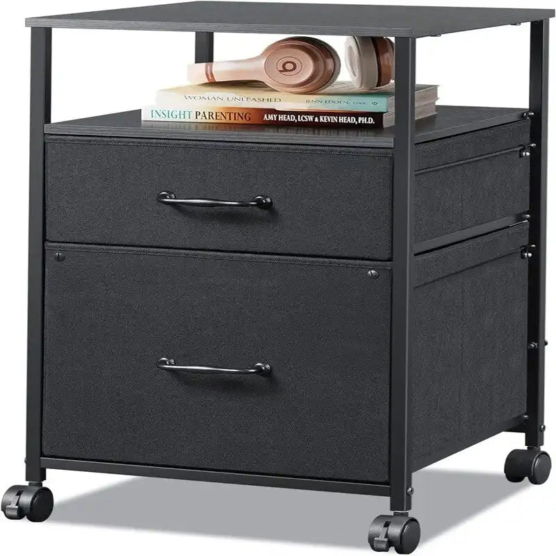 2 Drawer Mobile File Cabinet - 15.7D x 15.4W x 26.8H