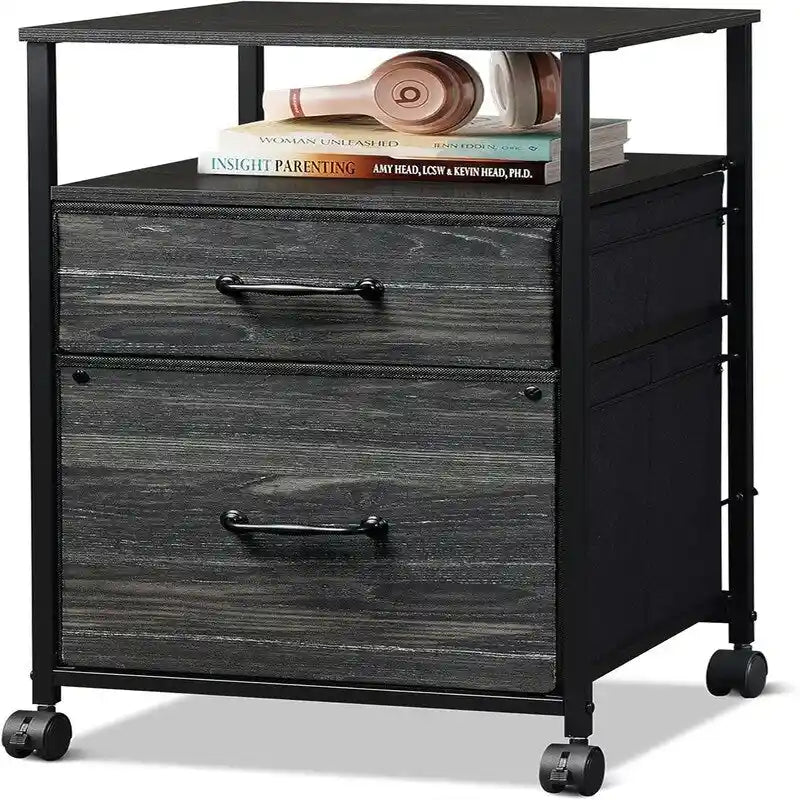 2 Drawer Mobile File Cabinet - 15.7D x 15.4W x 26.8H