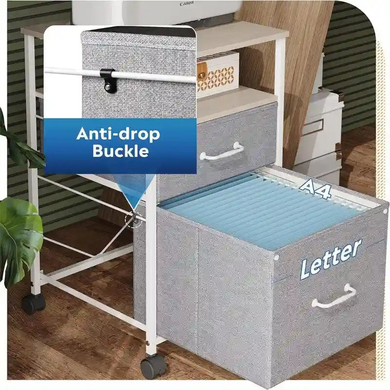 2 Drawer Mobile File Cabinet - 15.7D x 15.4W x 26.8H