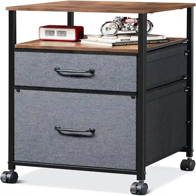2 Drawer Mobile File Cabinet - 15.7D x 15.4W x 26.8H