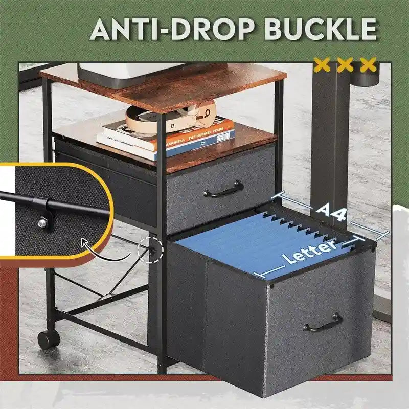 2 Drawer Mobile File Cabinet - 15.7D x 15.4W x 26.8H
