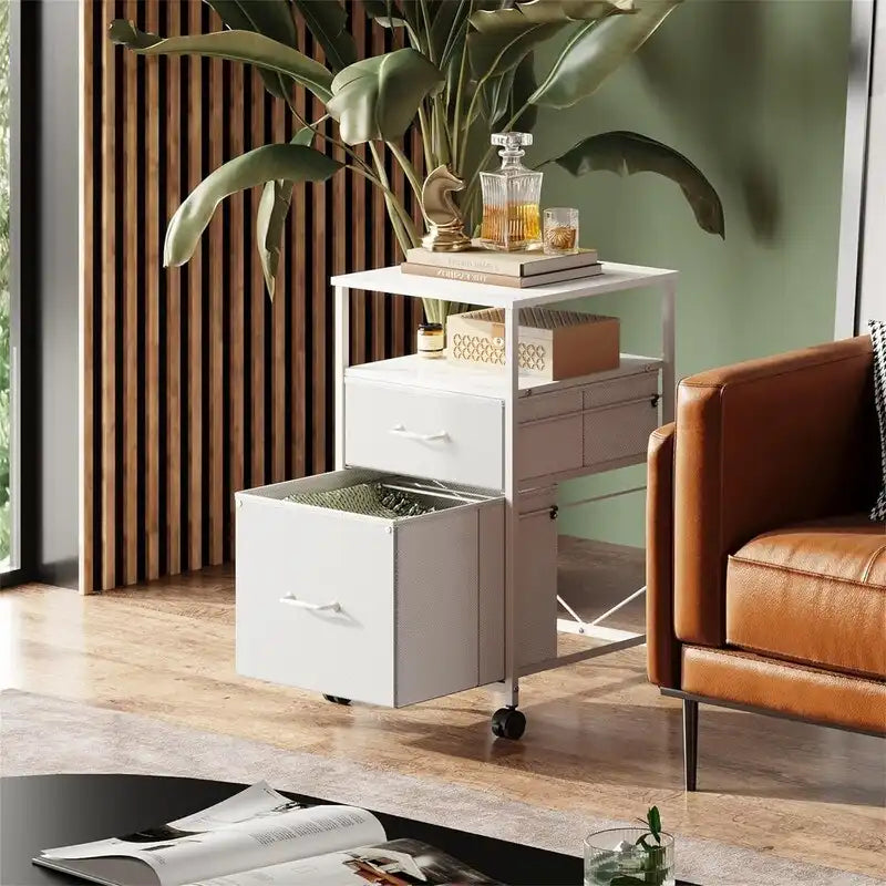 2 Drawer Mobile File Cabinet - 15.7D x 15.4W x 26.8H