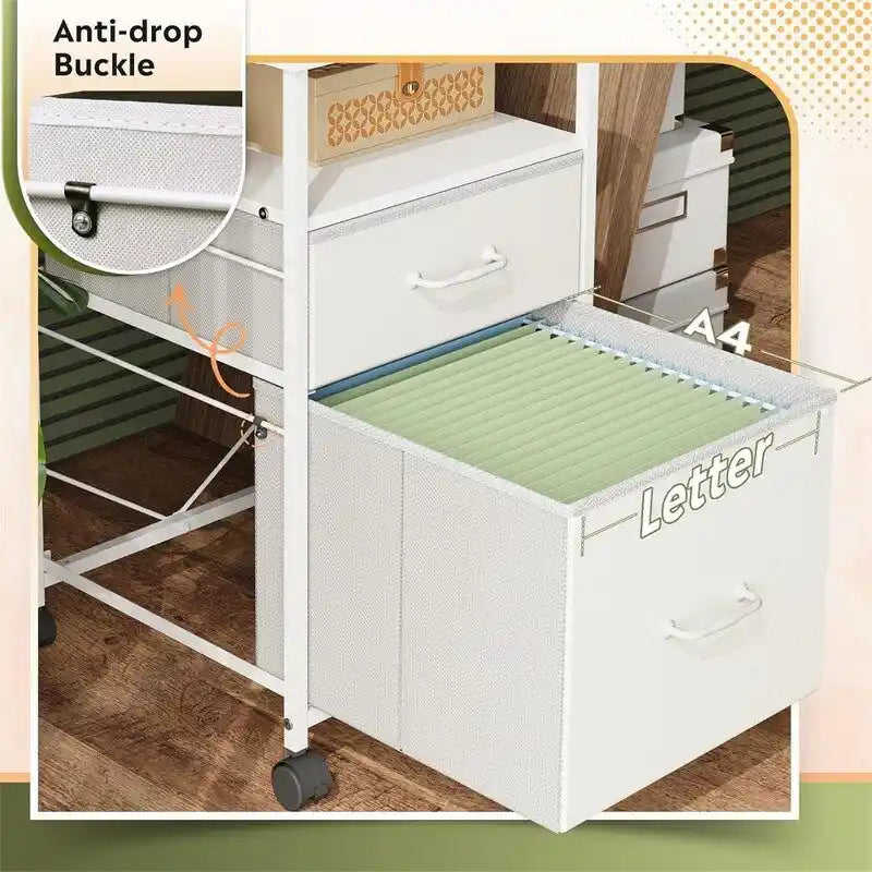 2 Drawer Mobile File Cabinet - 15.7D x 15.4W x 26.8H