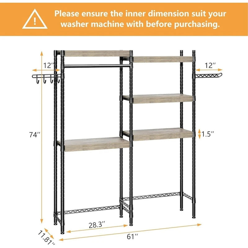 Over The Washer and Dryer Storage Shelf, Laundry Room Organization Racks