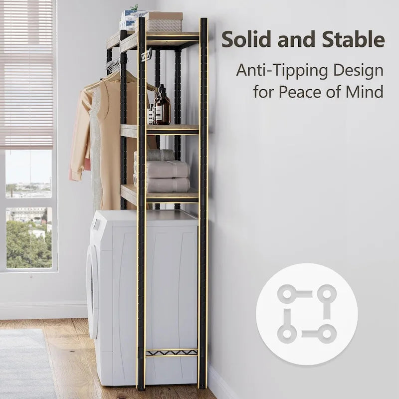 Over The Washer and Dryer Storage Shelf, Laundry Room Organization Racks