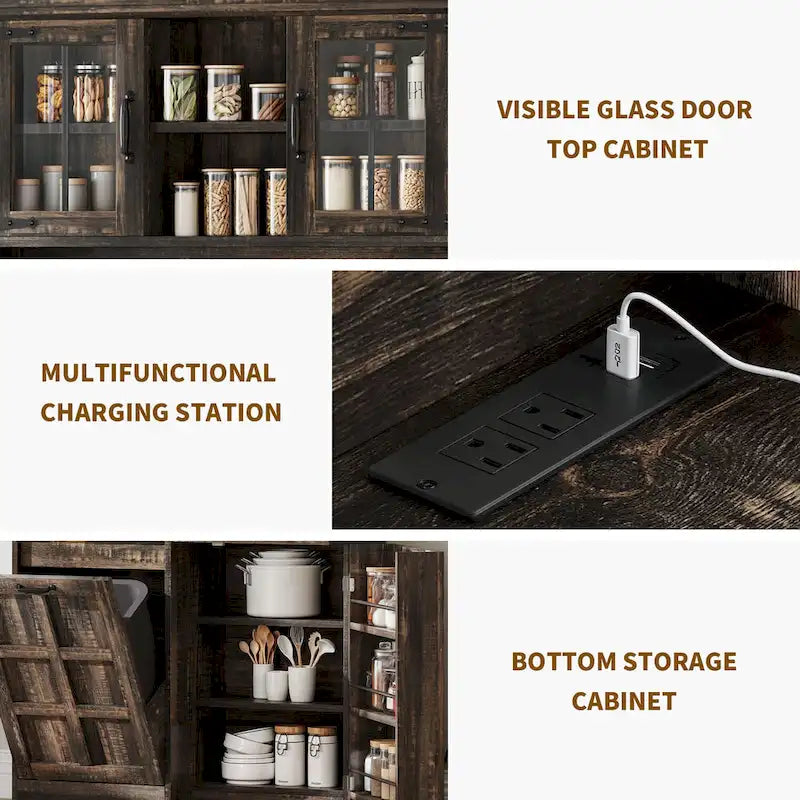 Farmhouse Kitchen Pantry Storage Cabinet