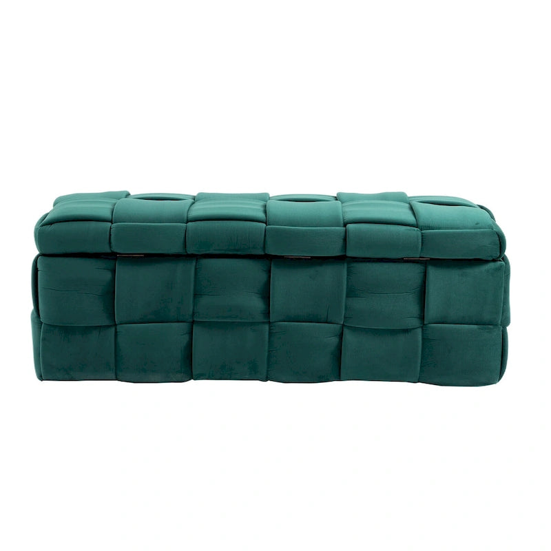 Storage Ottoman,Bedroom End Bench,Upholstered Fabric Storage Ottoman with Safety Hinge,Entryway Padded Footstool