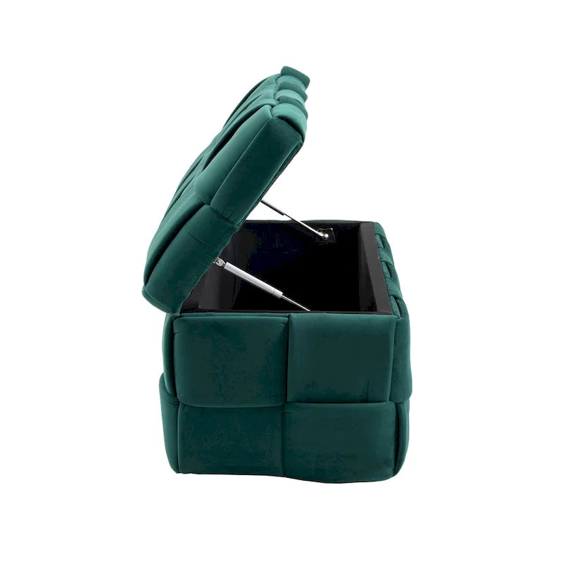 Storage Ottoman,Bedroom End Bench,Upholstered Fabric Storage Ottoman with Safety Hinge,Entryway Padded Footstool